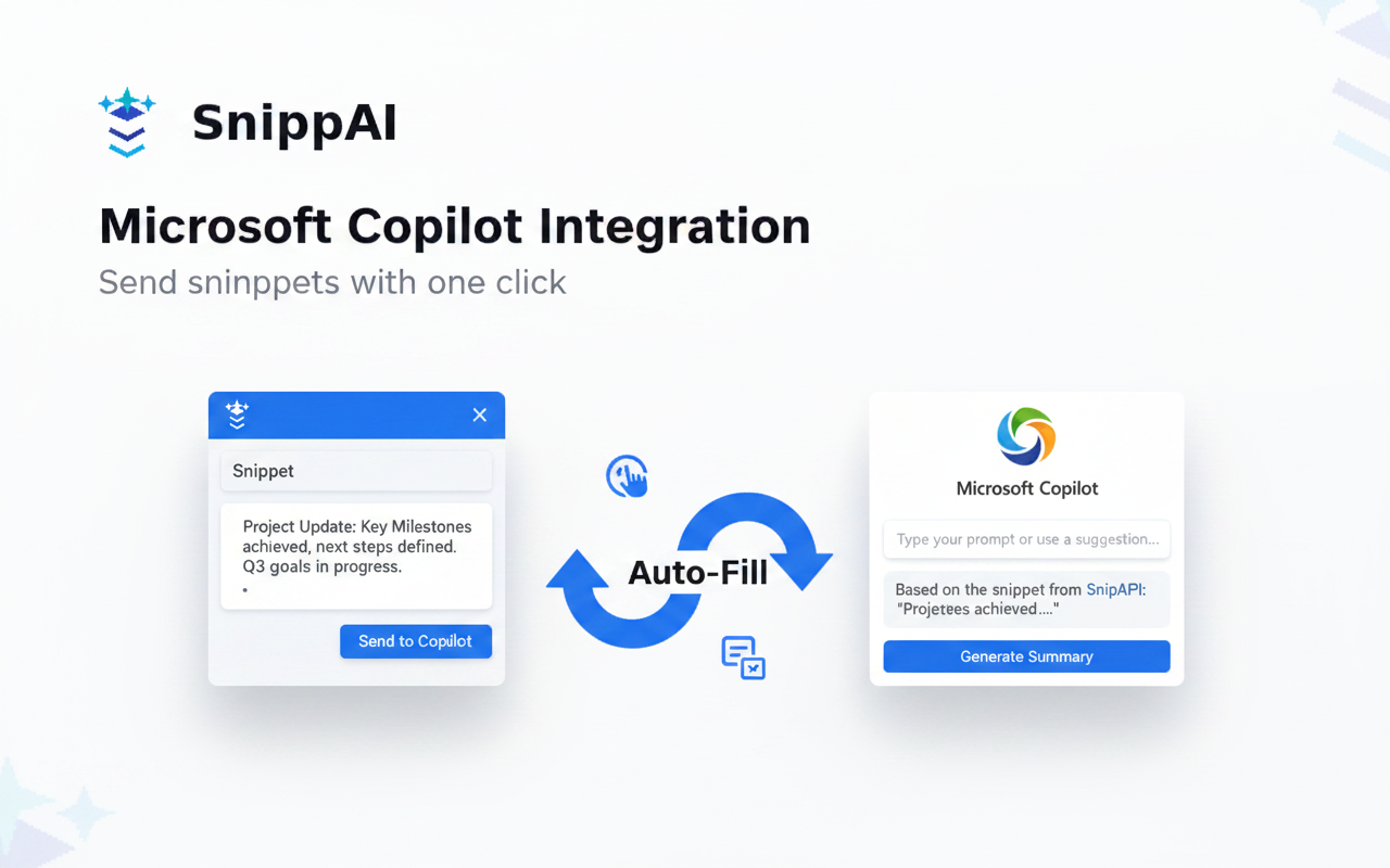 SnippAI Microsoft Copilot Integration mit Auto-Fill